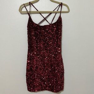 Lucy in the sky, red dress